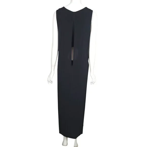 HELMUT LANG Faint Dress Size P Black High Slit Jersey Cutouts Sleeveless *READ* - Picture 8 of 14